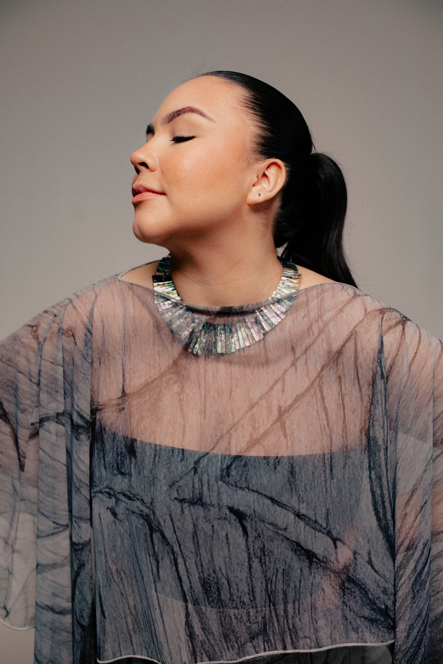 X̱aadas Gyaa'angaa Claudia Shawl (Sheer)