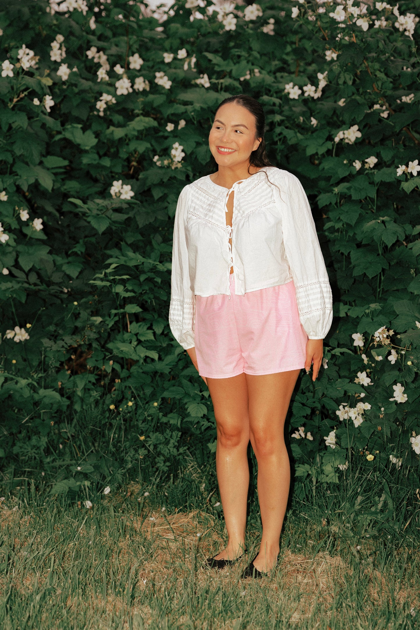 Sea Chief Unisex Mid-thigh Shorts (Wild Rose)