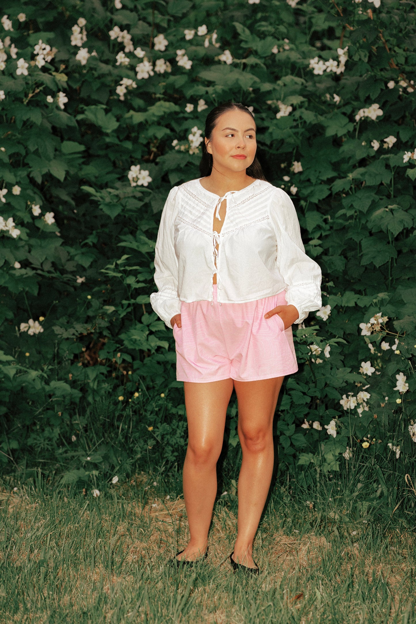 Sea Chief Unisex Mid-thigh Shorts (Wild Rose)