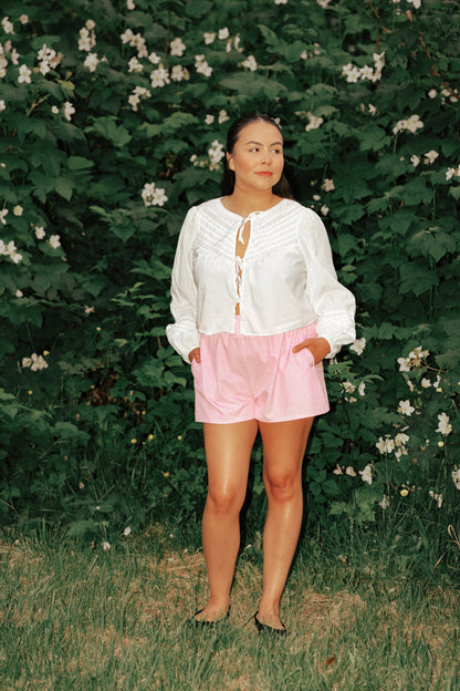 Sea Chief Unisex Mid-thigh Shorts (Wild Rose)